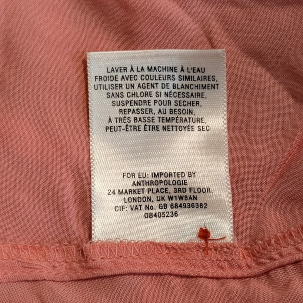 Anthropologie Maeve Peach LS Tunic Blouse Hanky Hem Henley Top NWT Size 6 - Picture 7 of 10